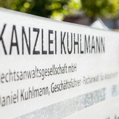 Kanzlei Kuhlmann Rechtsanwaltsgesellschaft mbH Schild